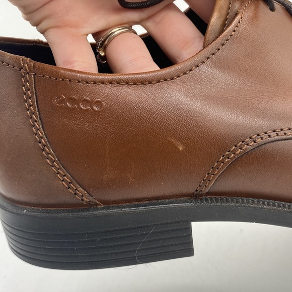 Ecco Dress Shoes Oxfords Derbys Brown Mens Size 43 9 9.5 - Picture 10 of 14